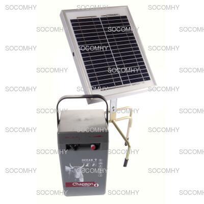 Électrificateur de clôture électrique solaire avec accumulateur gelifé  + panneau