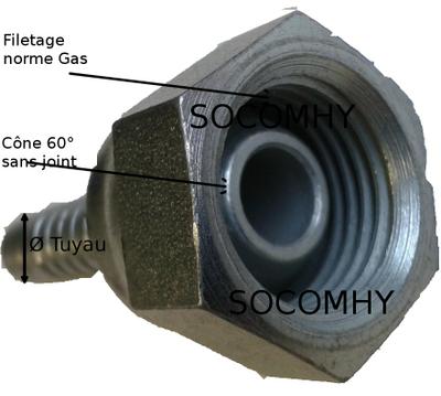 3/8" hydraulique tuyau connecteur pivotant femelle 60 ° cône insert adaptateur #12L355