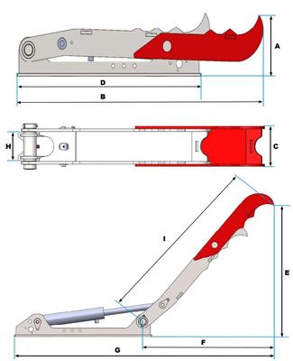 Pouce hydraulique mini pelle avec rallonge