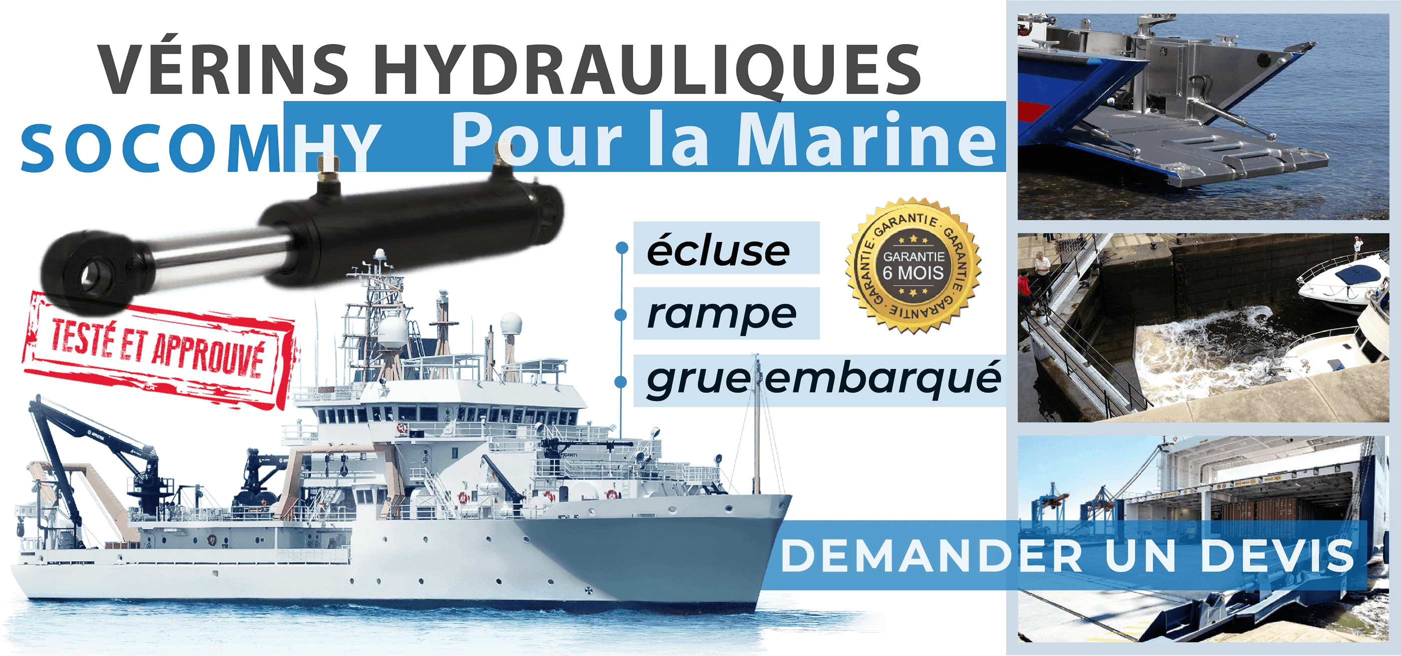 Marine hydraulic cylinder